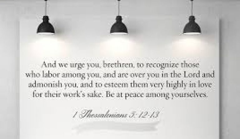 1 Thes 5: 12-13 Scripture Memory Verse (3/15/19)