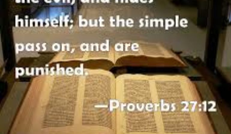 Proverbs 27:12 Scripture Memory Verse  (2/5/21) Pastor Greg Tyra