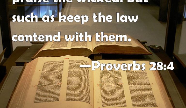 Proverbs 28:4 Scripture Memory Verse (8/12/2022) Pastor Greg Tyra
