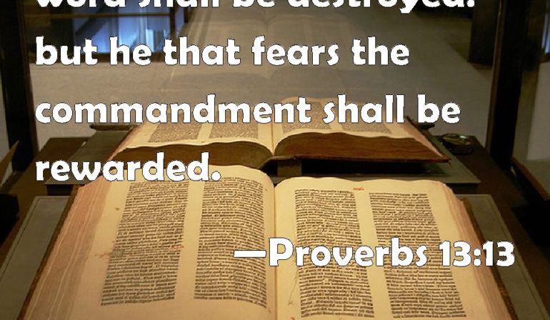 Proverbs 13:13 Scripture Memory Verse (9/2/2022) Pastor Greg Tyra