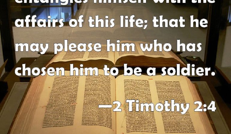 2 Timothy 2:4 Scripture Memory Verse (8-18-23) Pastor Greg Tyra